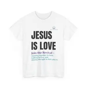 Unisex Heavy Cotton Tee - Jesus is Love, Christian T-Shirt, Faith-Based Apparel, Inspirational Gift, Casual Wear