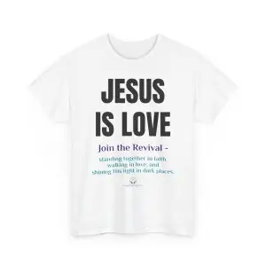 Unisex Heavy Cotton Tee - Jesus is Love, Christian T-Shirt, Faith-Based Apparel, Inspirational Gift, Casual Wear